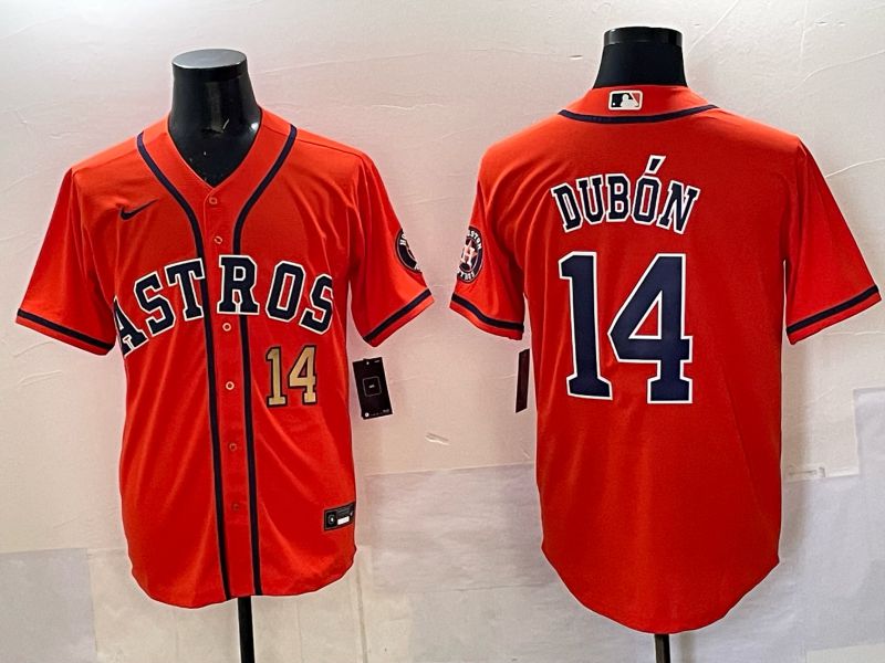 Men 2025 Houston Astros #14 Dubon Orange Nike MLB Jersey 02->dallas cowboys->NFL Jersey